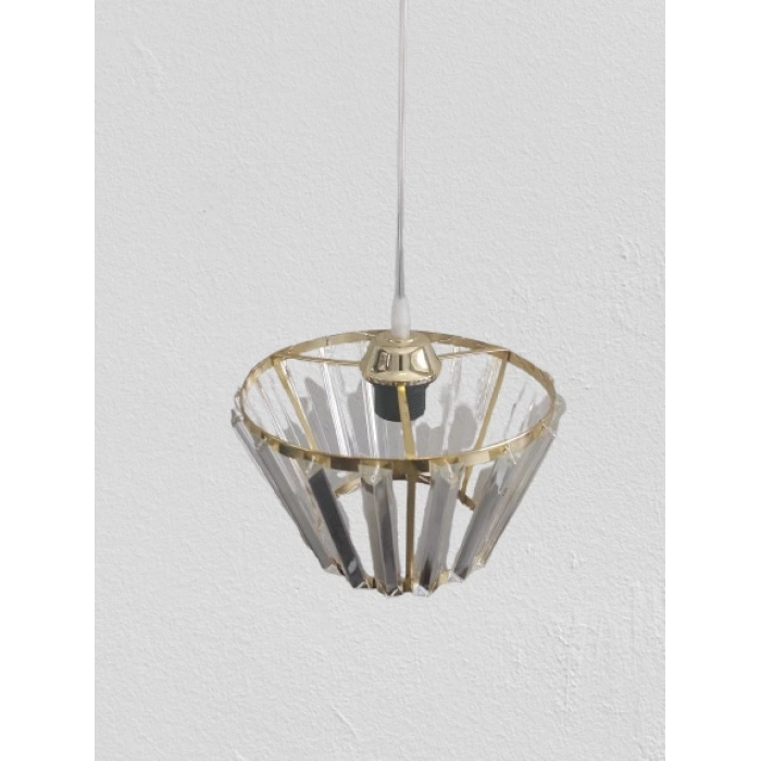 DMR Kristal Taşlı Konik GOLD Büyük Yuvarlak E-27 Duylu