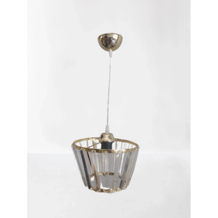 DMR Kristal Taşlı Konik GOLD Büyük Yuvarlak E-27 Duylu