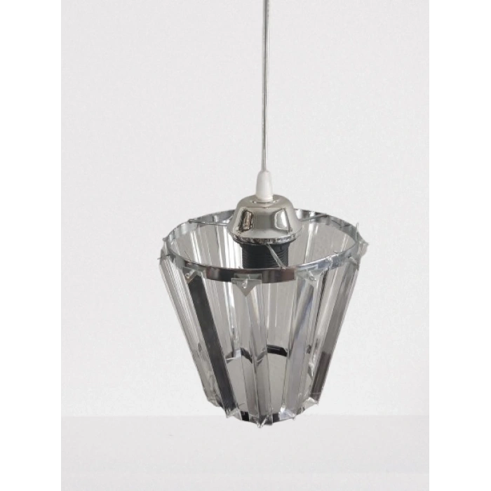 DMR Kristal Taşlı Konik KROM Küçük Yuvarlak E-27 Duylu
