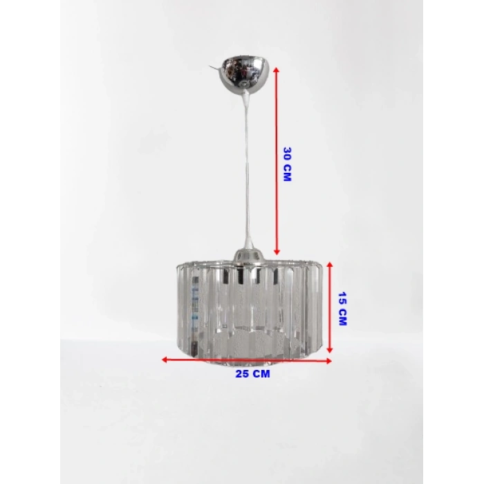 DMR Kristal Taşlı KROM Büyük Yuvarlak  Avize E-27 Duylu