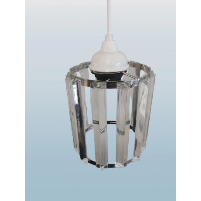 DMR Kristal Taşlı Yuvarlak Tekli Avize E-27