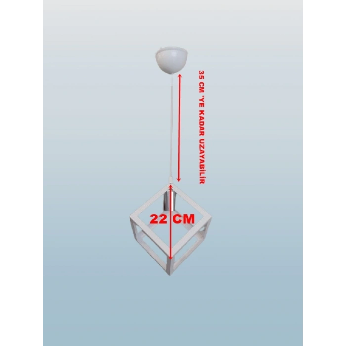 DMR Küp Çember Tekli Avize E-27 Beyaz