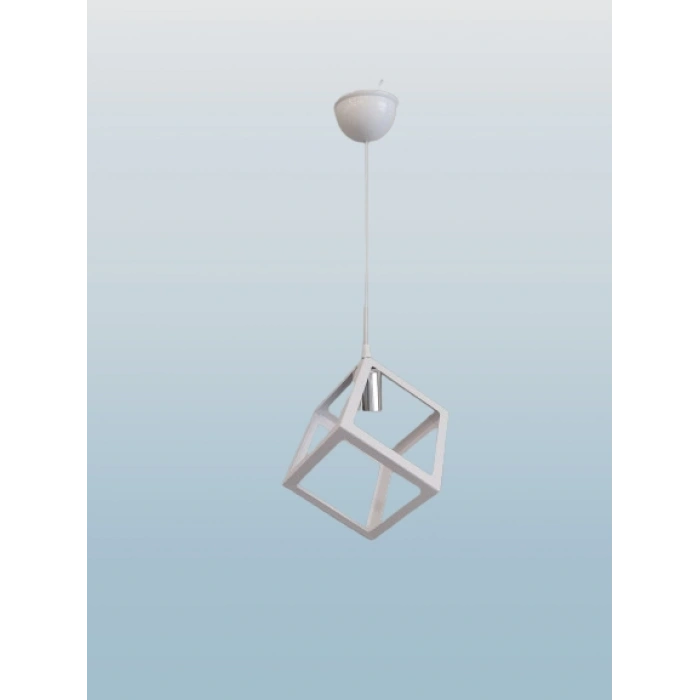 DMR Küp Çember Tekli Avize E-27 Beyaz