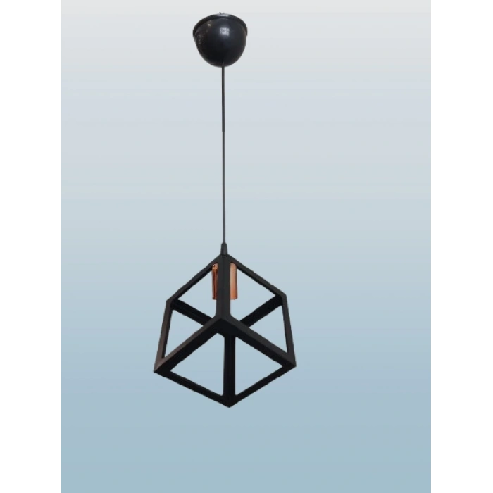 DMR Küp Çember Tekli Avize E-27 Siyah