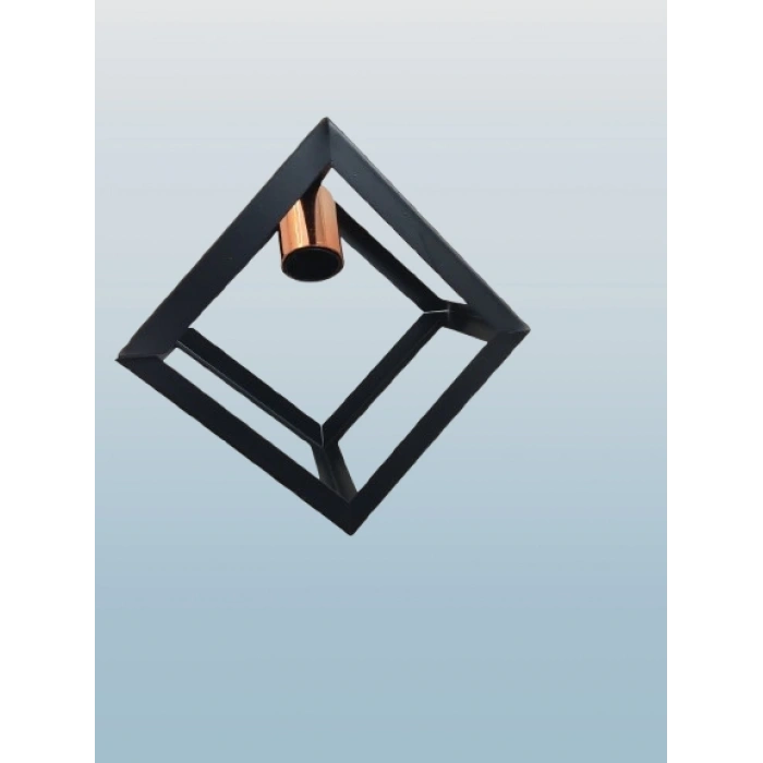 DMR Küp Çember Tekli Avize E-27 Siyah