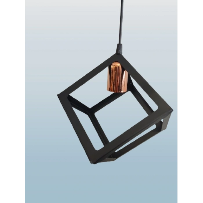 DMR Küp Çember Tekli Avize E-27 Siyah