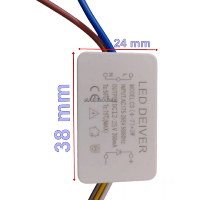 DMR Led Avize Trafosu DC 12-25v 4-7w X 2 İki Modlu