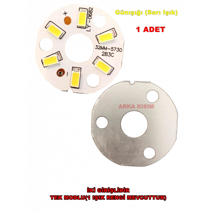 DMR Ledli Avizeler İçin 32mm Yuvarlak PCB Alüminyum Levha Üzerine Dizgi SMD Led 2 Kablolu GÜNIŞIĞI 3500k