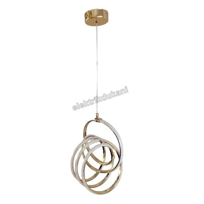 DMR Sarmal Büyük İmza Sarkıt Led Avize ALTIN (GOLD) Kasa 50w 220 Volt Üç Renk 6500k/4000k/3000k (Beyaz /Ilık Beyaz/Sarı (Günışığı)
