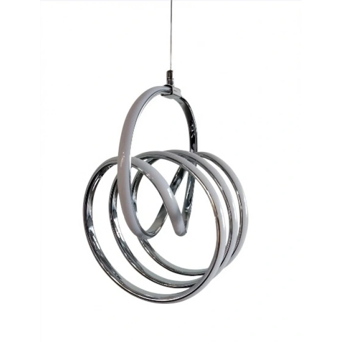 DMR Sarmal Büyük İmza Sarkıt Led Avize KROM Kasa 50w 220 Volt Üç Renk 6500k/4000k/3000k (Beyaz /Ilık Beyaz/Sarı (Günışığı)