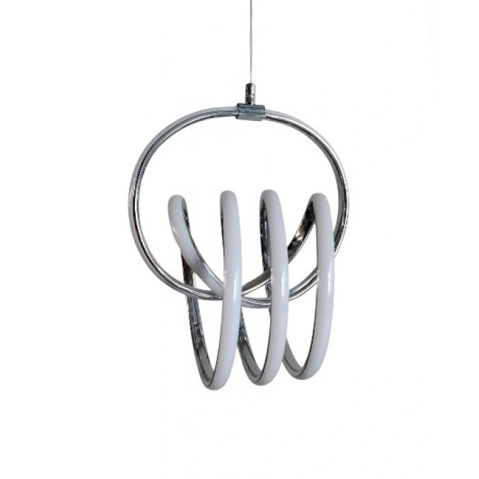 DMR Sarmal Büyük İmza Sarkıt Led Avize KROM Kasa 50w 220 Volt Üç Renk 6500k/4000k/3000k (Beyaz /Ilık Beyaz/Sarı (Günışığı)