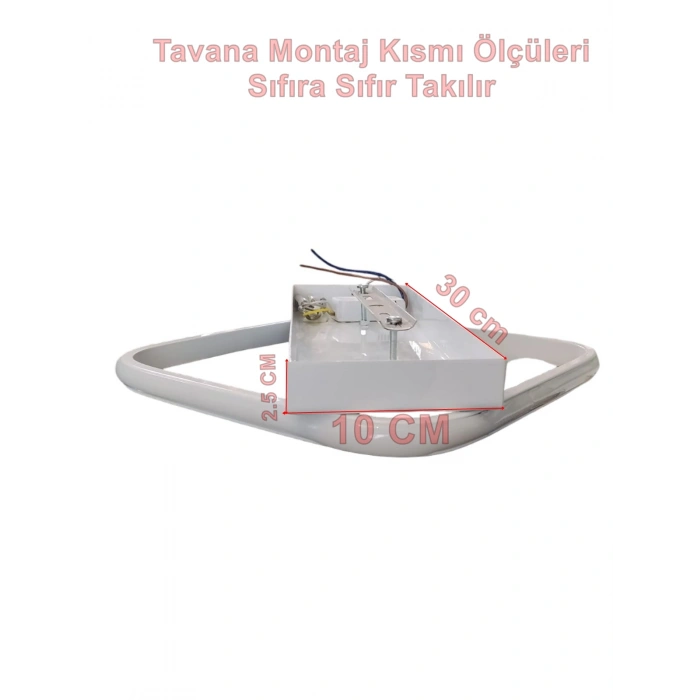 DMR Tekli Küçük Plafonyer Led Avize BEYAZ Kasa Üç Renk 6500k/4000k/3000k (Beyaz/Ilık Beyaz/Sarı (Günışığı))