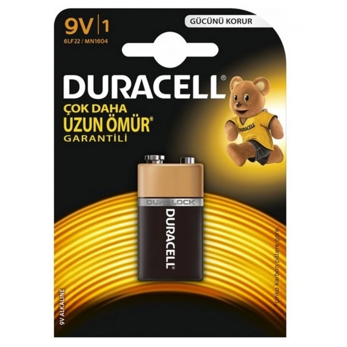 DURACELL 9V Kare Alkaline Pil (1 Adet Fiyat)