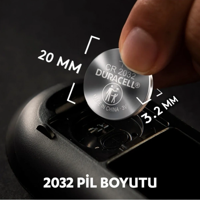DURACELL CR-2032 Lityum 3v 3 Volt Araba Kumanda Pili Para Düğme Pil (1 Adet Fiyatıdır)