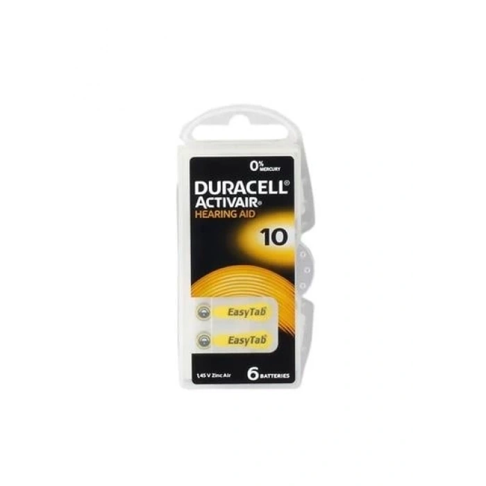 DURACELL Kulaklık İşitme Cihazı Pili 10 1.45V 6lı Paket