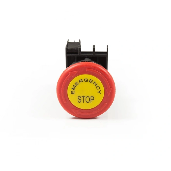 EMAS Acil Stop Mantar Buton 40mm Kırmızı 1nk Etiketli Emergency