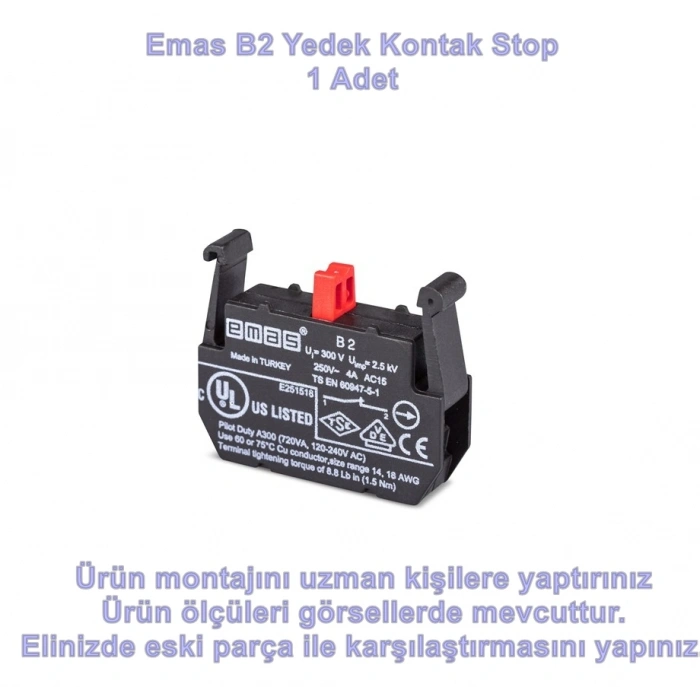 EMAS B2 Kontak Blok Stop Yedek Kontak