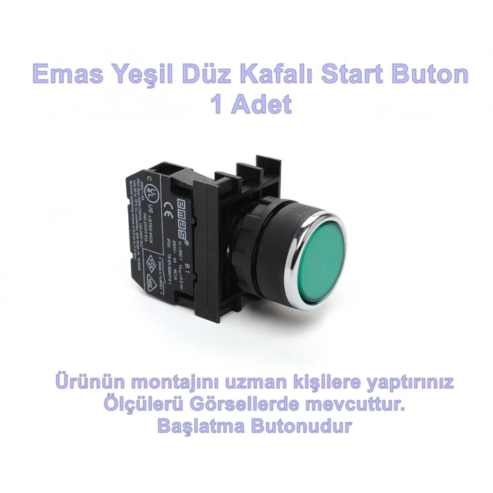 EMAS BUTON START 1NA YEŞİL DÜZ KAFALI