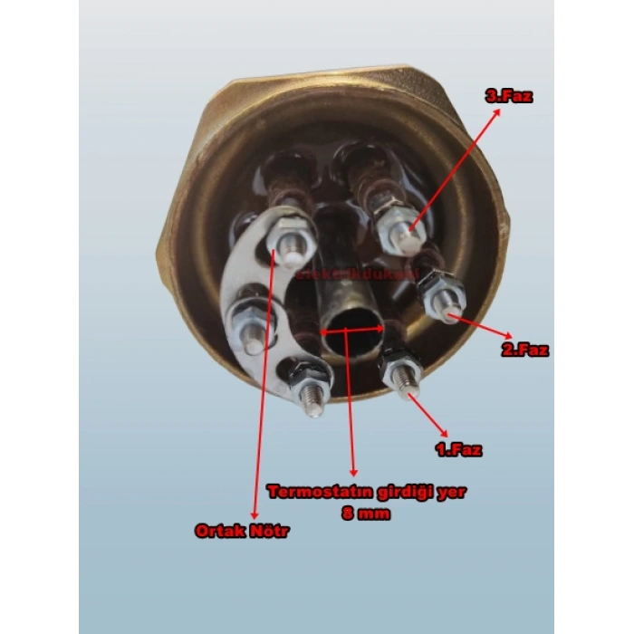 ENDER 2 inç 45cm 10000w Trifaze Kafalı Depo Rezistansı (3 Fazlı) 220-380v 8.5Q Cr-Ni