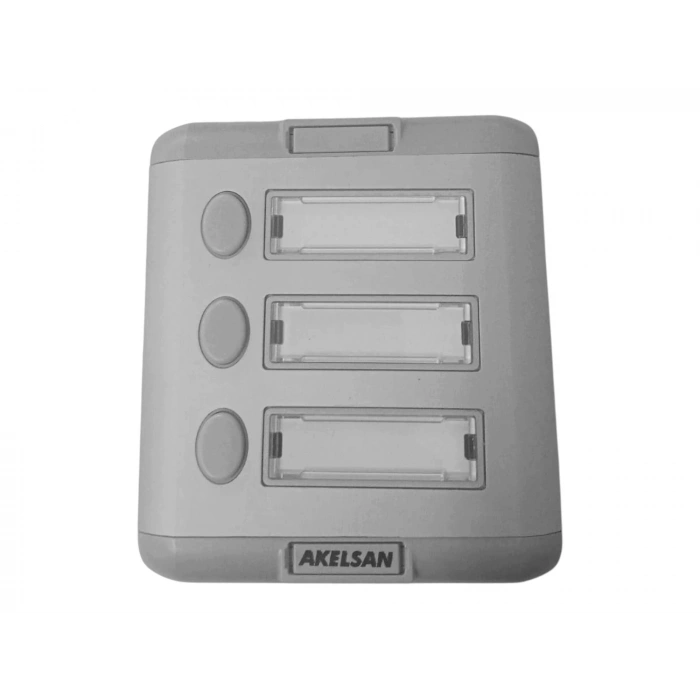 ENDER Işıksız 3lü Etiketli Alüminyum Zil Paneli 3 Butonlu