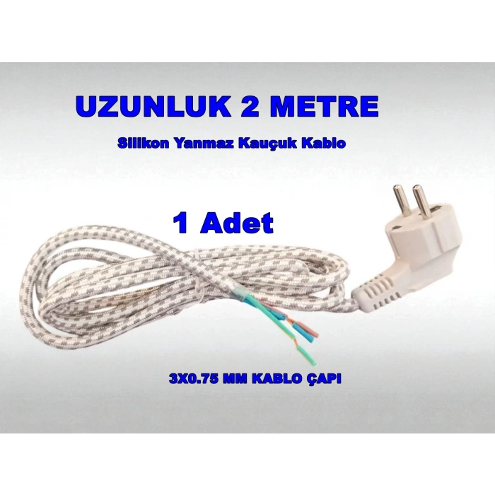 ENDER 3x0.75mm 1.8 Mt. PVC Fişli Hazır Ütü Kablosu (Ütü Kordonu)