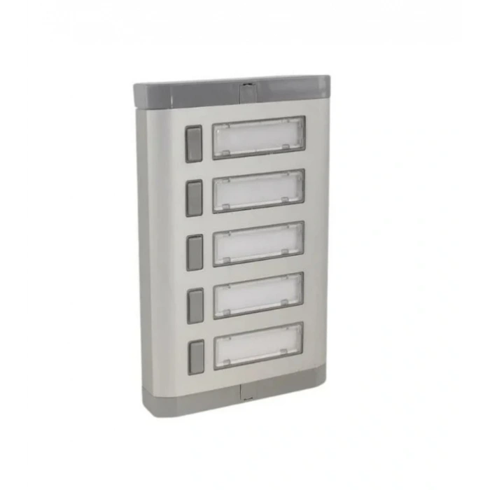 ENDER Işıksız 5li Etiketli Alüminyum Zil Paneli 5 Butonlu