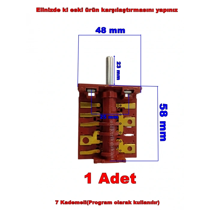 ENDER 7+6 Çevirmeli Anahtar Sürekli Döner 7 Kademe 7 Kontak