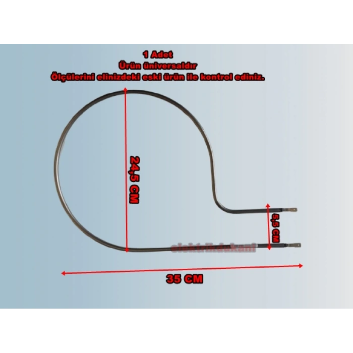 ENDER 750w İnce Fırın Rezistansı Flanşsız (Mide Tipi) 220v 6.5? Cr-Ni