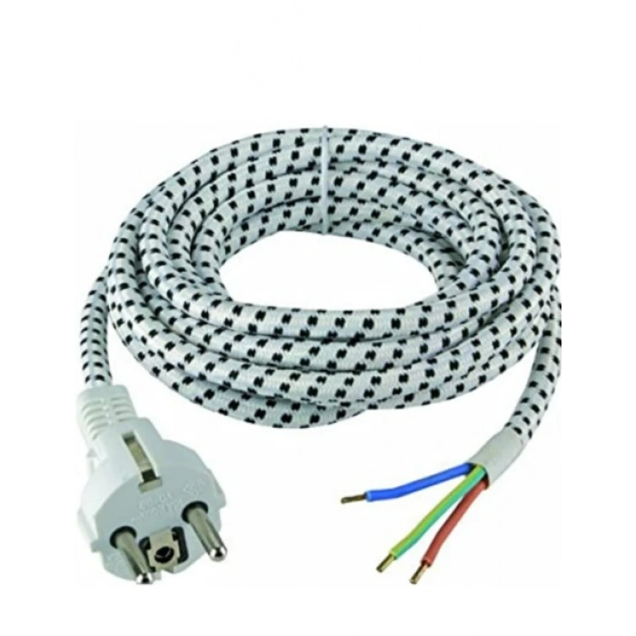 ENDER 3x0.75mm 2.5 Mt. Fişli Hazır Ütü Kablosu Yanmaz Slikon Kauçuk (Ütü Kordonu)