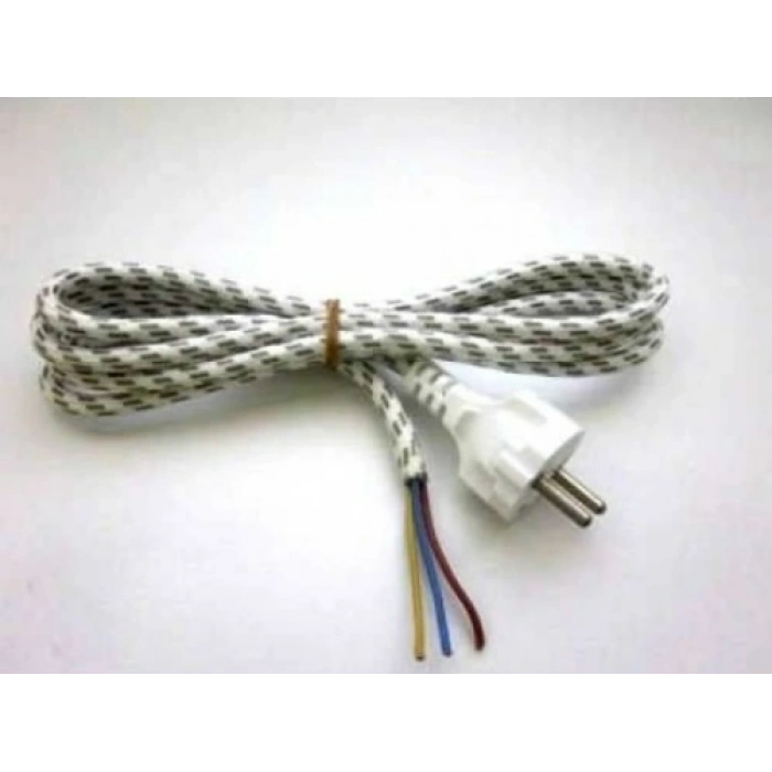 ENDER 3x0.75mm 2.5 Mt. Fişli Hazır Ütü Kablosu Yanmaz Slikon Kauçuk (Ütü Kordonu)