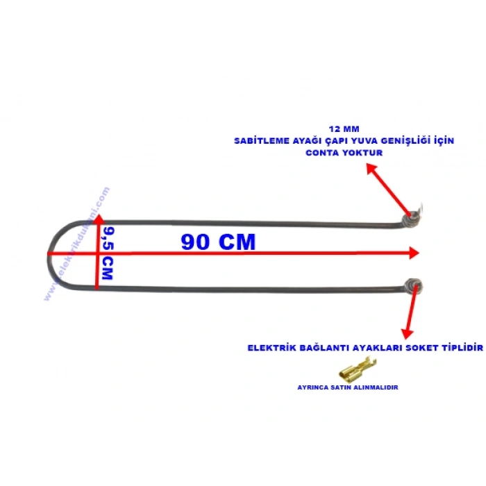 ENDER Benmari 90cm Rekorlu Kıvrık Rezistans 2500W 220V 8.5? Cr-Ni