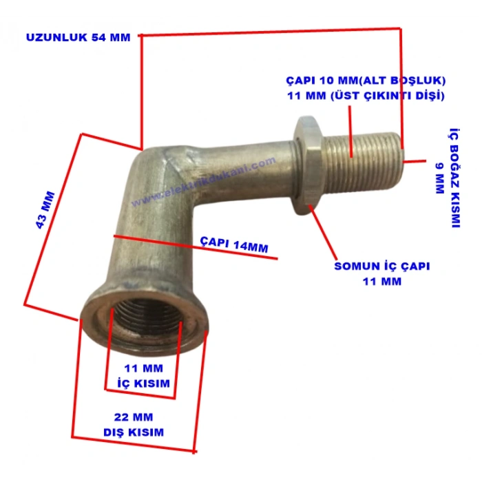 ENDER Çay Kazanı Demlik Musluk Bağlantı L Dirsek