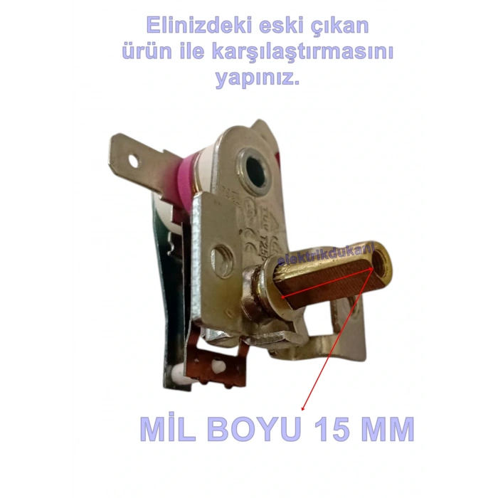 ENDER Elektrikli Soba Termostatı Metal 16A (Mil Boyu : 15 mm Ufo)