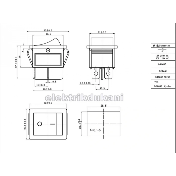 ENDER Geniş Işıksız Anahtar