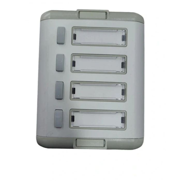 ENDER Işıksız 4lü Etiketli Alüminyum Zil Paneli 4 Butonlu