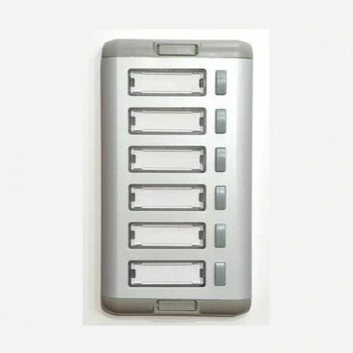 ENDER Işıksız 6lı Etiketli Alüminyum Zil Paneli 6 Butonlu