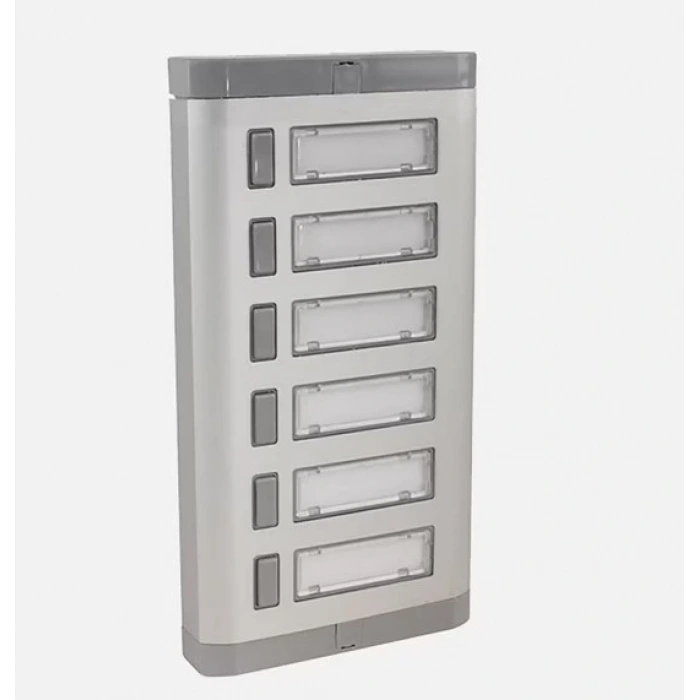 ENDER Işıksız 6lı Etiketli Alüminyum Zil Paneli 6 Butonlu