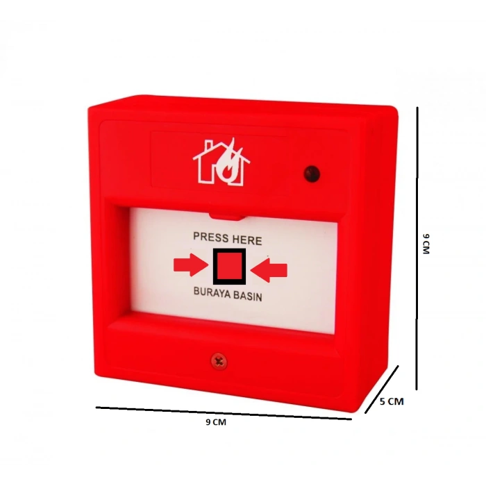 ENDER Kare Yangın İkaz Alarm Butonu Muhbir (Tekrar Kurulabilir)