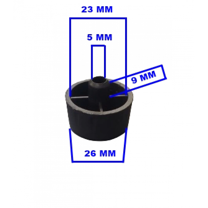ENDER Ocak Düğmesi Yuvarlak Siyah Mini