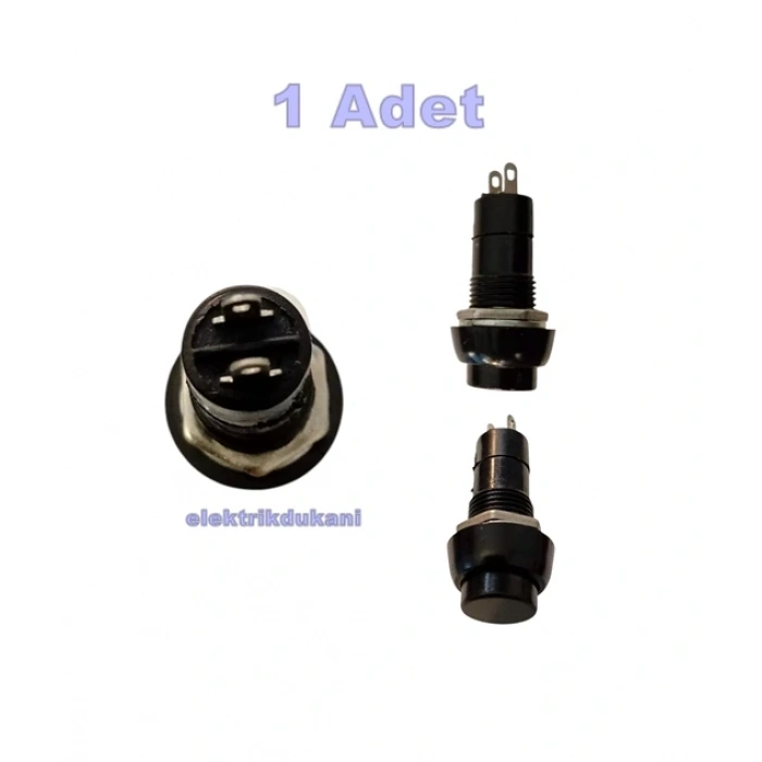 ENDER Plastik SİYAH Yuvarlak Yaylı Buton Anahtar 12mm