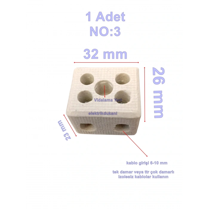 ENDER Porselen Klemens No:3 2Li  6-10mm