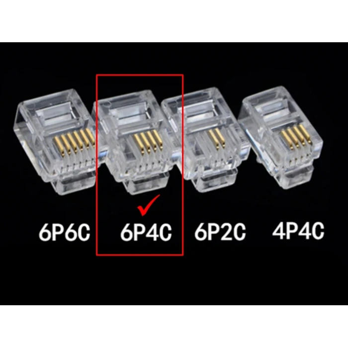 ENDER RJ11 Telefon Jakı Plug 6P 4C  (Altı Pin Dört Kontak)