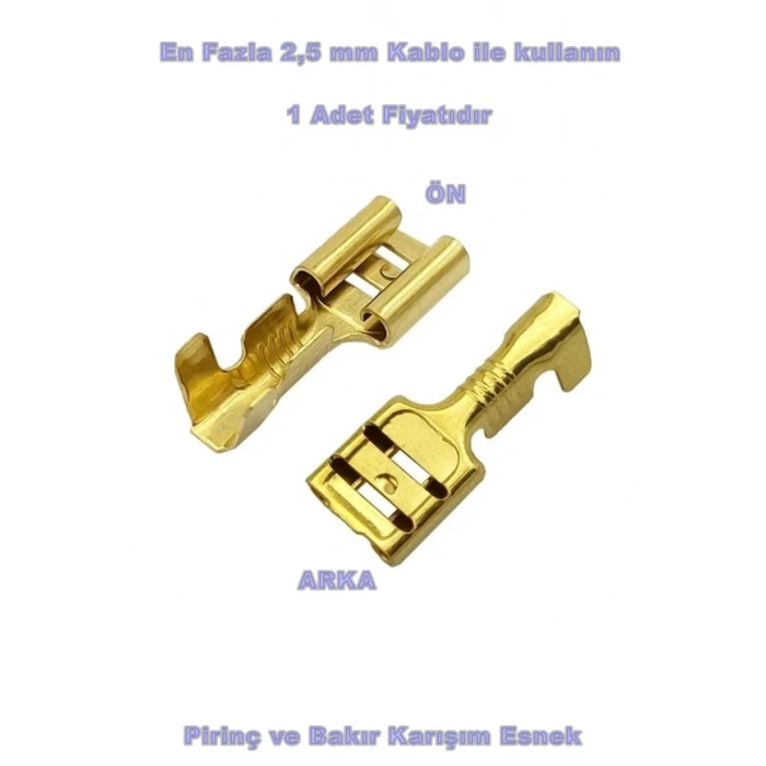 ENDER Sarı Orta Geçmeli Dişi Jak Terminal 6.3mm