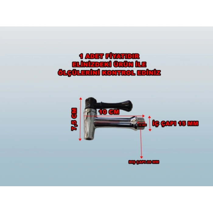 ENDER T Sahlep Musluğu Dıştan Dişli 1/2 Parmak Teflonlu