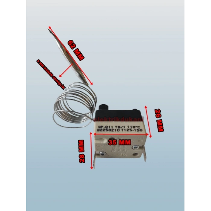 ENDER TECESA Gazlı Emniyet Termostadı Sabit 110 Derece 2 Kontaklı