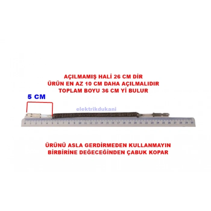 ENDER Tekli Kısa İnfrared Şömine Rezistansı 800W