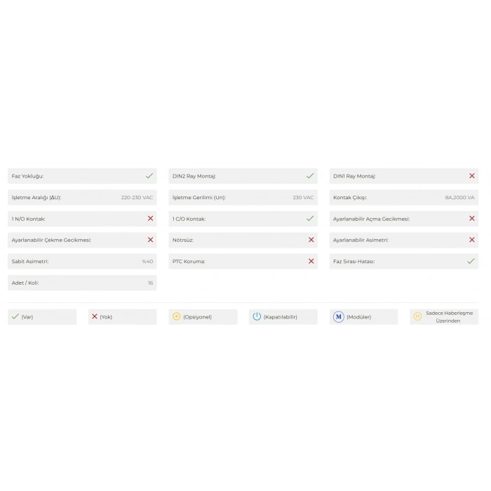 ENTES MKC-03 Motor Koruma Rölesi %20 Sabit Ayarlı