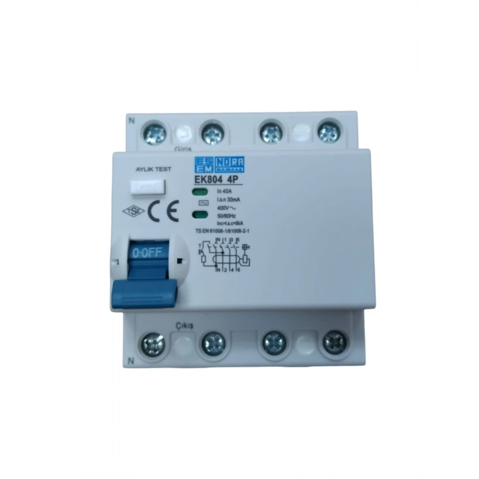 ESEM 4x40A 30mA AC Tip Üç Faz Trifaze Kaçak Akım Koruma Rolesi (NORA)