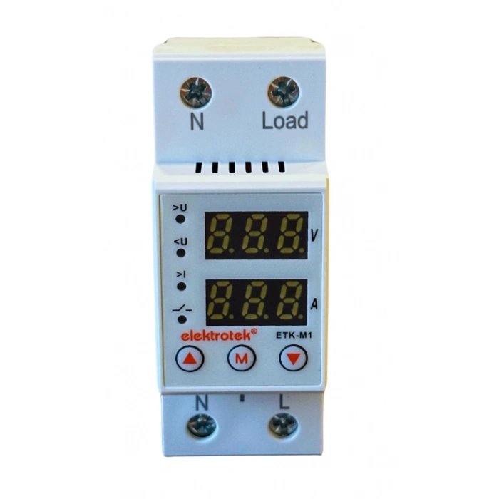 ETK 1x63A Monofaze Gerilim ve Akım Koruma Rolesi Şebeke Giriş Voltaj Denetleyici