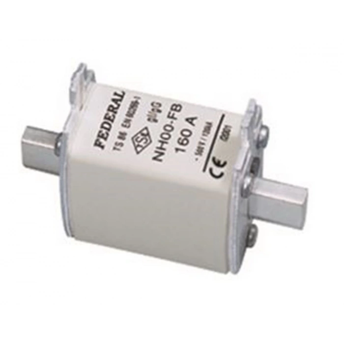 FEDERAL 125A NH Bıçaklı Sigorta NH00-FB 120kA gG 500Vac CuZn/Ag STEATIT